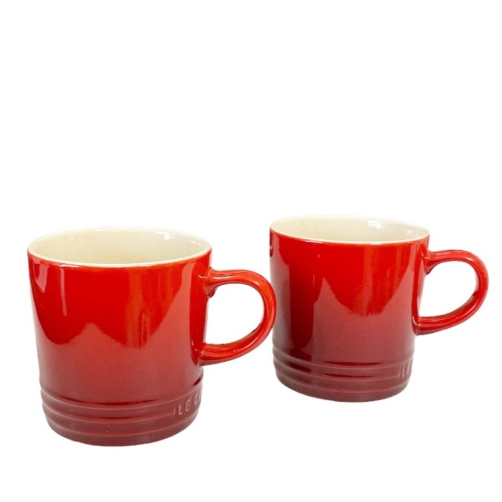 NEW Le Creuset CERISE Coffee Mugs Set/2